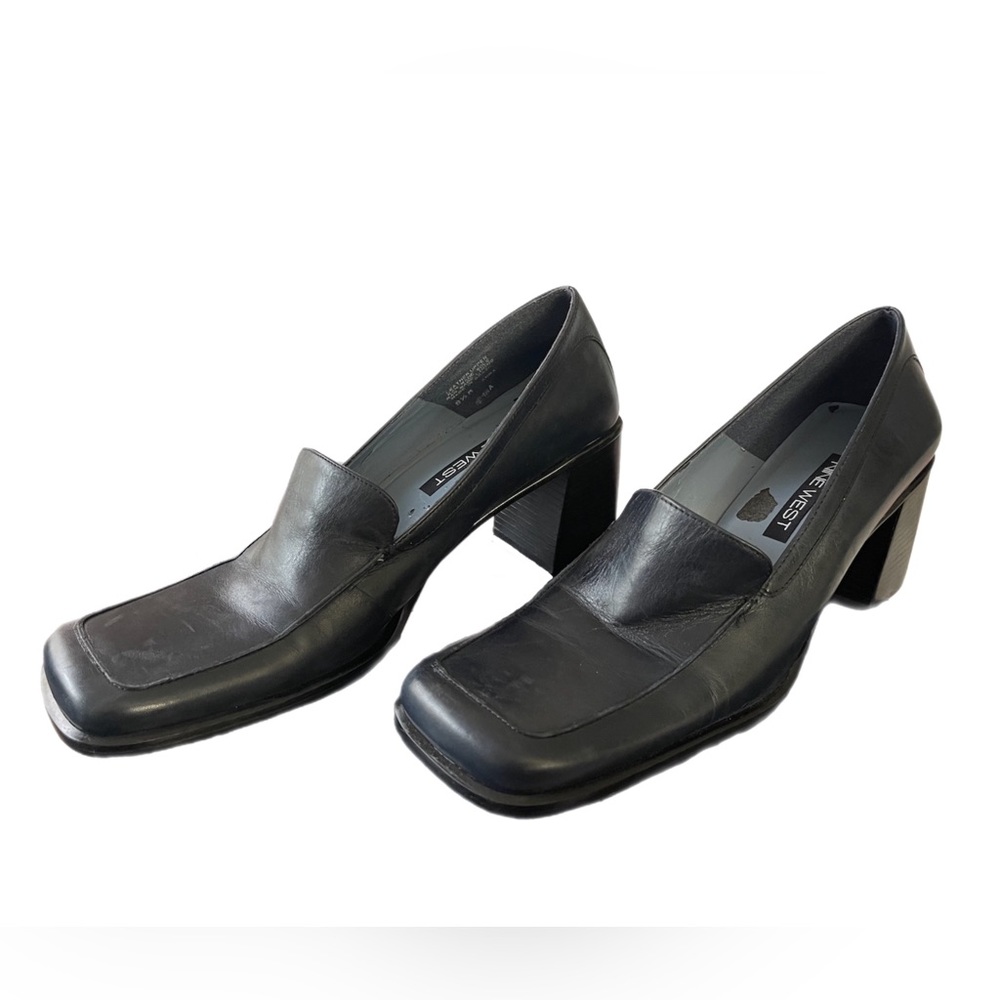 Nine West Vintage Heeled Loafers Navy Sz 8.5